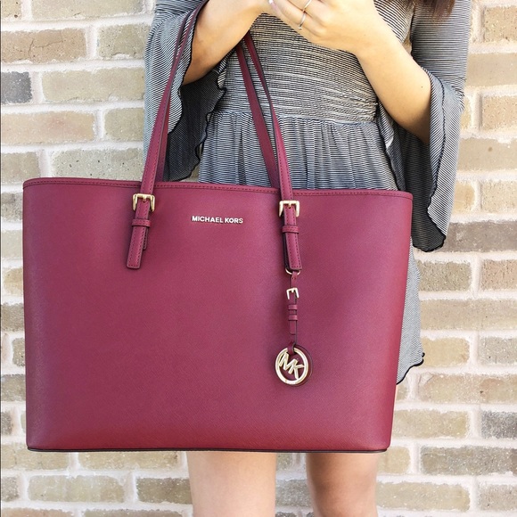 Michael Kors Handbags - Medium Merlot/Maroon Travel Micheal Kors MK Tote